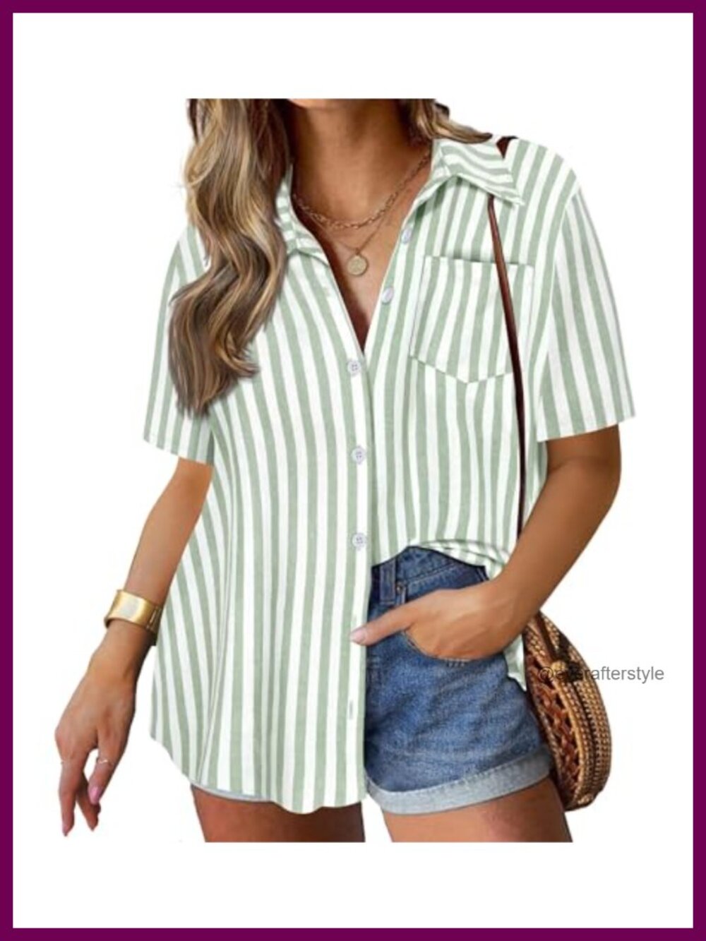 Plus Size Button Down Shirt Short Sleeve Collared Chiffon Blouse